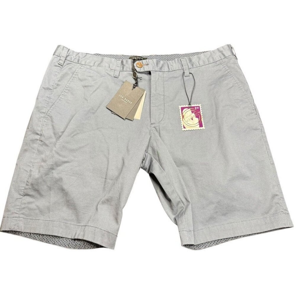 Ted Baker Chino Shorts Size 38R London Preppy Casual Gray  9" Inseam NWT
